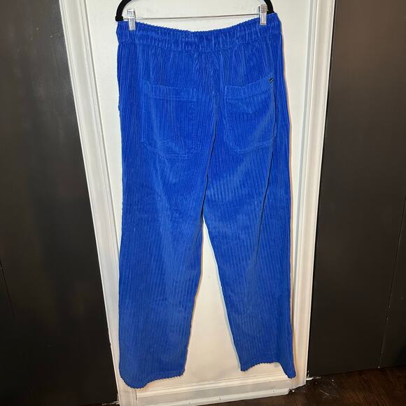 Nahmias Men's Blue Corduroy Relaxed Trousers Size 36 Drawstring Straight Leg - Picture 6 of 14